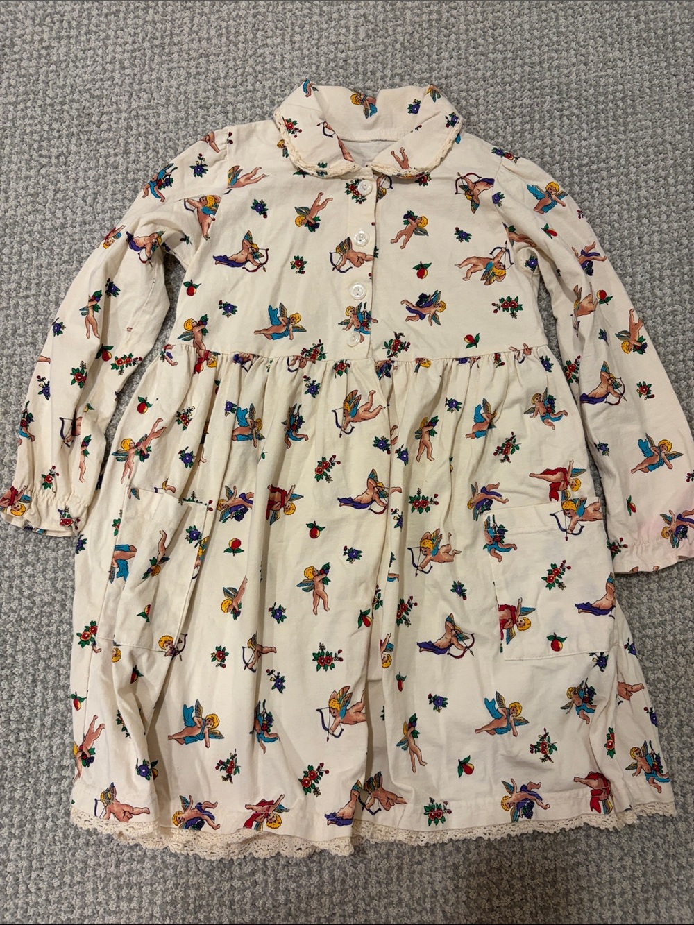 One of a kind!! Vintage kids dress cherubs angels